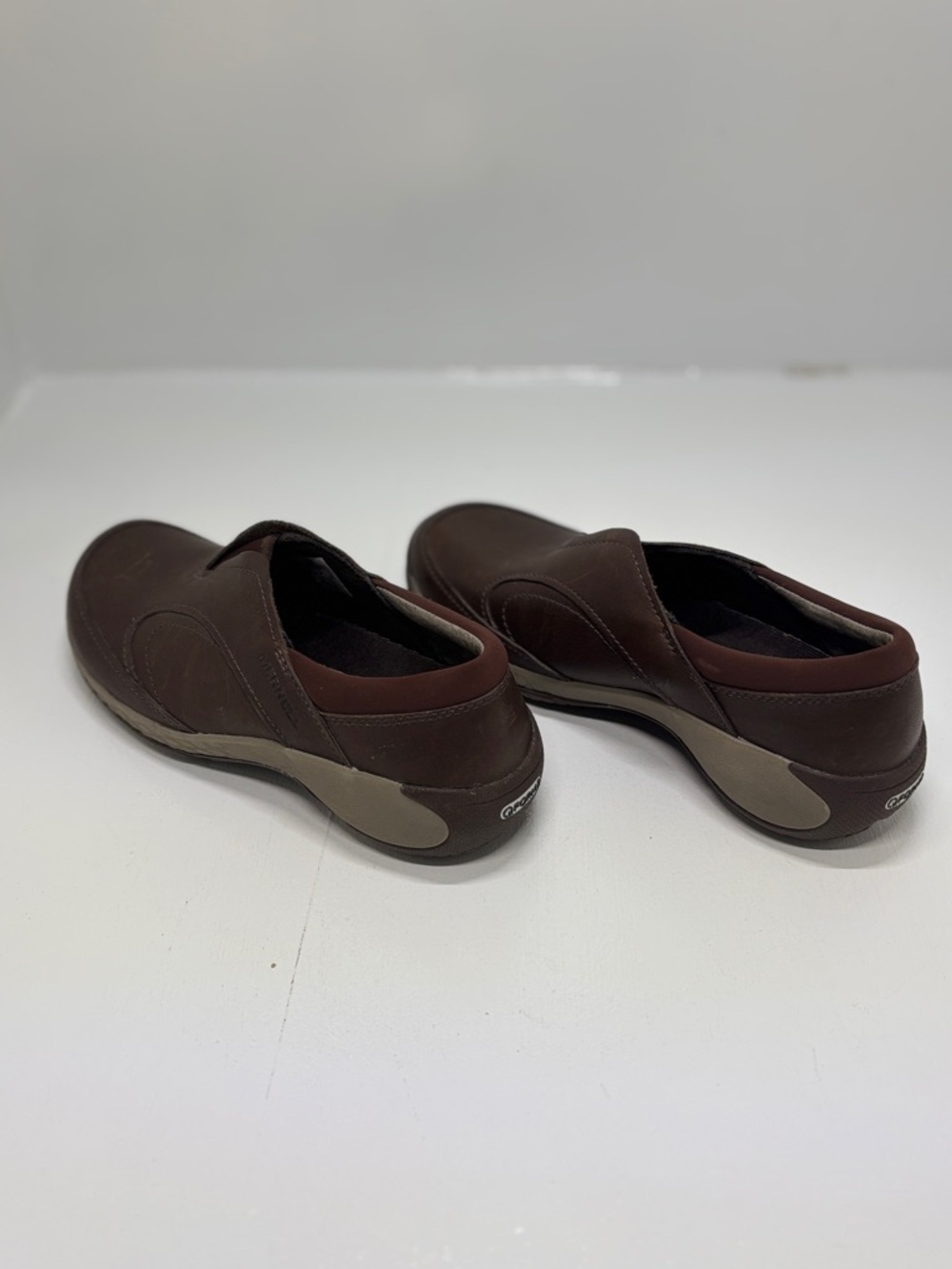 Merrell Women’s Espresso Brown Leather Slip-On Comfort Shoes Air Cushion Size 5 - Picture 9 of 13